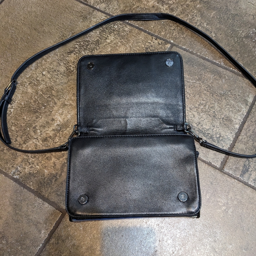 Tory Burch Britten Printed Patent Leather Combo Crossbody/Clutch Blue - Picture 5 of 15